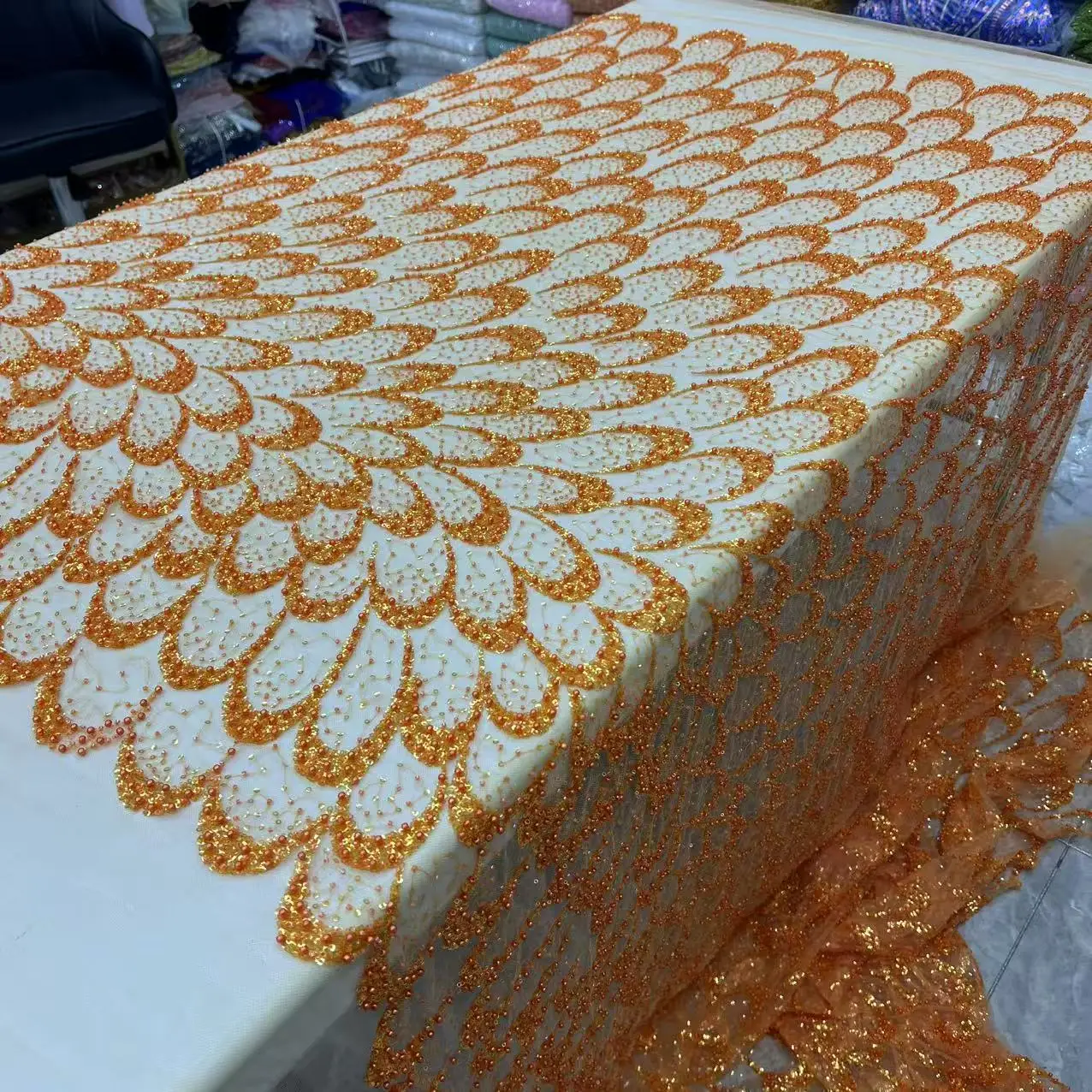 Luxurious Nigerian African Beaded Lace Fabric 2025 High Quality Sequins Embroidery African French Lace Fabric For Sewing Dress
Luxurious Nigerian African Beaded Lace Fabric 2025 High Quality Sequins Embroidery African French Lace Fabric For Sewing Dress