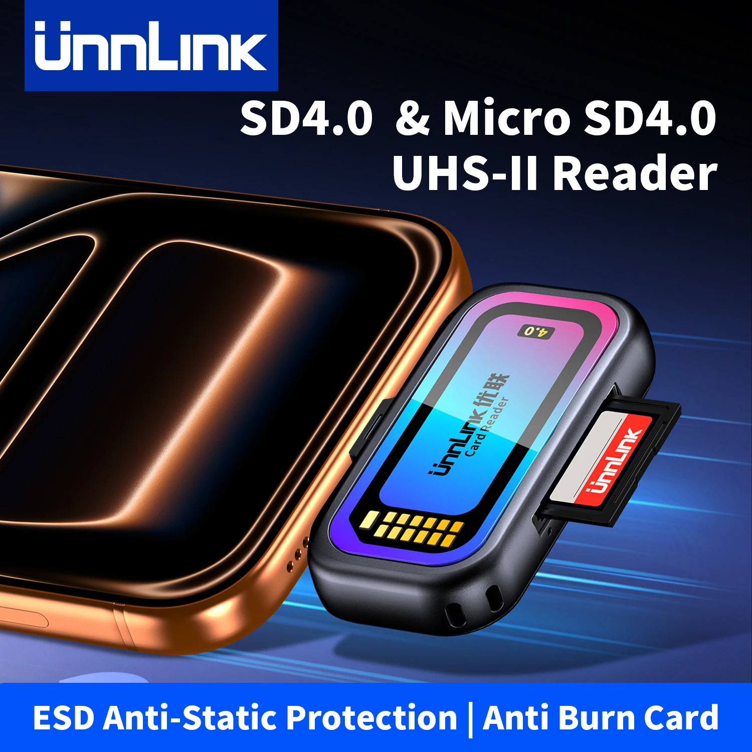  Unnlink SD и Micro SD 4.0 Card Reader UHS-II, адаптер памяти USB-C к SD TF для Mac iPhone 16/17 к экшн-камеру-дрона
Unnlink SD и Micro SD 4.0 Card Reader UHS-II, адаптер памяти USB-C к SD TF для Mac iPhone 16/17 к экшн-камеру-дрона