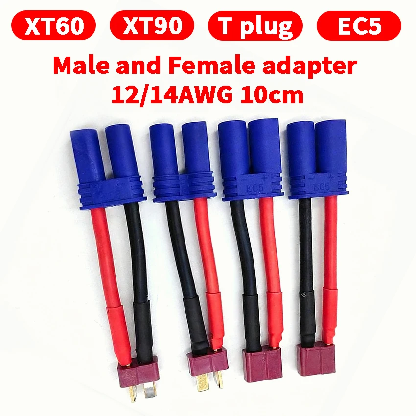 XT60 to EC5 XT90 to EC5 EC5 to T plug Adapter Cable Plug Male Female eplacement Parallel Connector For RC Model Car Battery
XT60 to EC5 XT90 to EC5 EC5 to T plug Adapter Cable Plug Male Female eplacement Parallel Connector For RC Model Car Battery