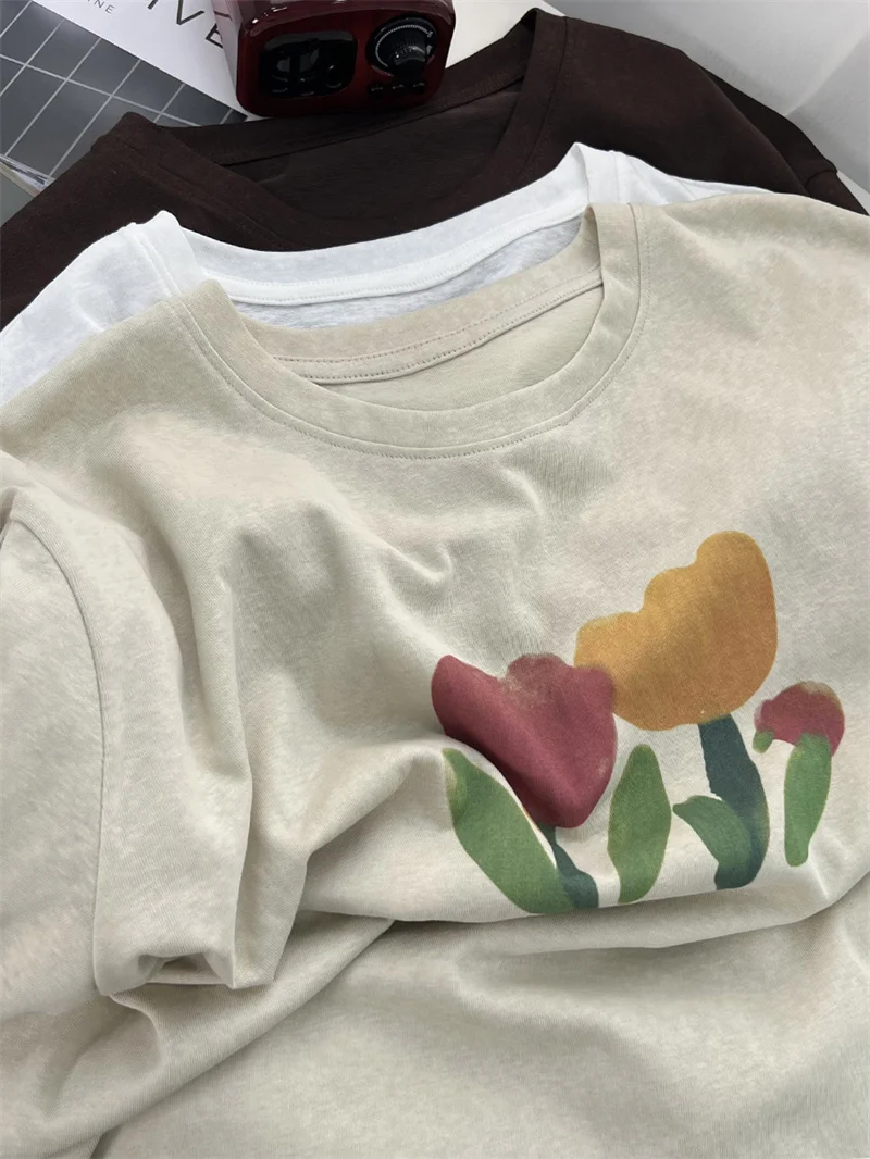 Comfortable Breathable Short Sleeve T-Shirt Women's Summer Thin Loose Floral Print Design Half Sleeve Top Korean Style Cotton...
Comfortable Breathable Short Sleeve T-Shirt Women's Summer Thin Loose Floral Print Design Half Sleeve Top Korean Style Cotton...