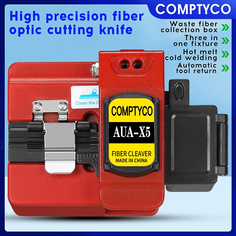 COMPTYCO AUA-X5 Инструмент для резки оптического волокна FTTH Волоконно-оптическое холодное соединение/инструмент для резки кабеля для сращивания плавления
COMPTYCO AUA-X5 Инструмент для резки оптического волокна FTTH Волоконно-оптическое холодное соединение/инструмент для резки кабеля для сращивания плавления