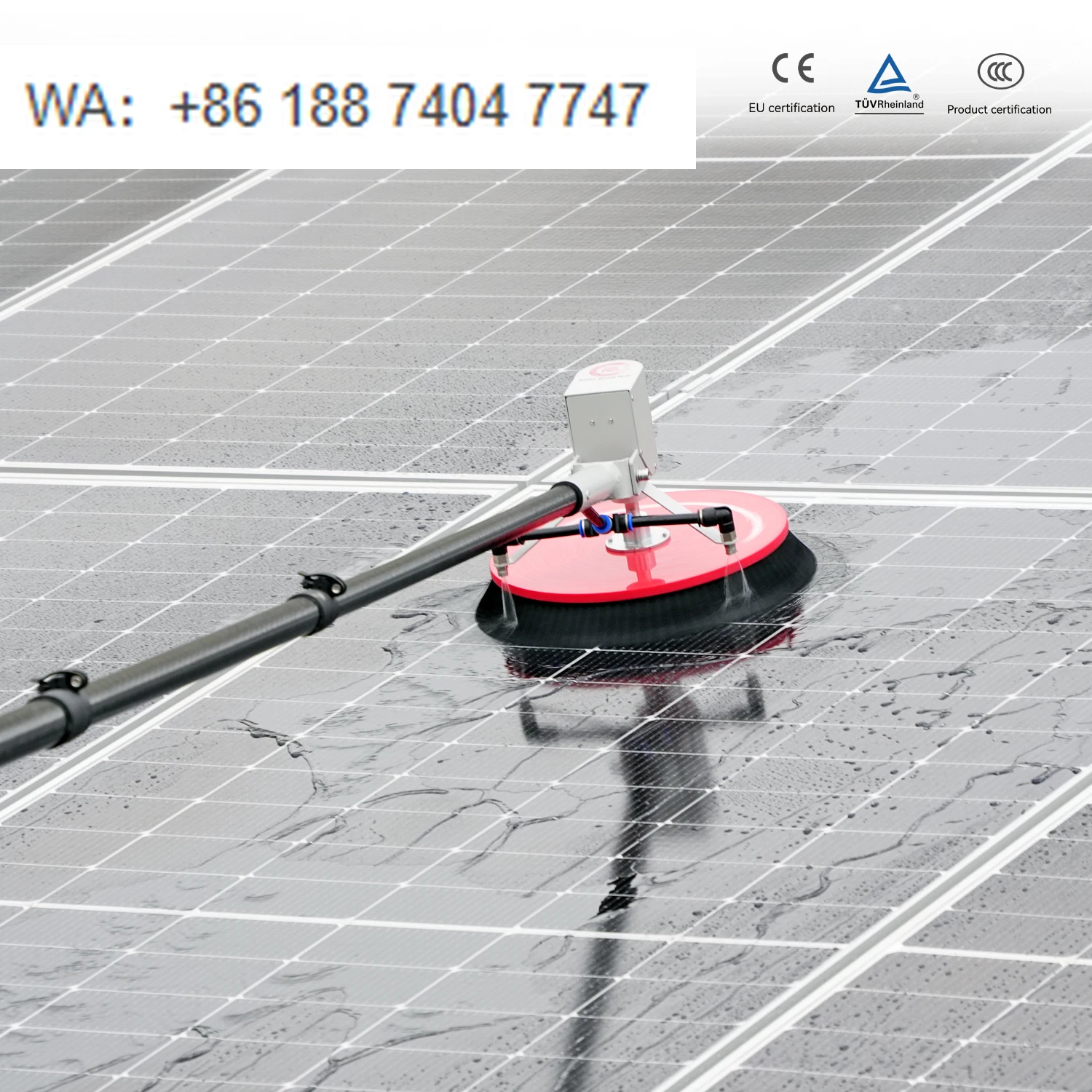 Semi-automatic PV Cleaning Brush Dry&Wet Cleaning Machine Single Disc Telescopic Rod Solar Panel Cleaning Brush
Semi-automatic PV Cleaning Brush Dry&Wet Cleaning Machine Single Disc Telescopic Rod Solar Panel Cleaning Brush