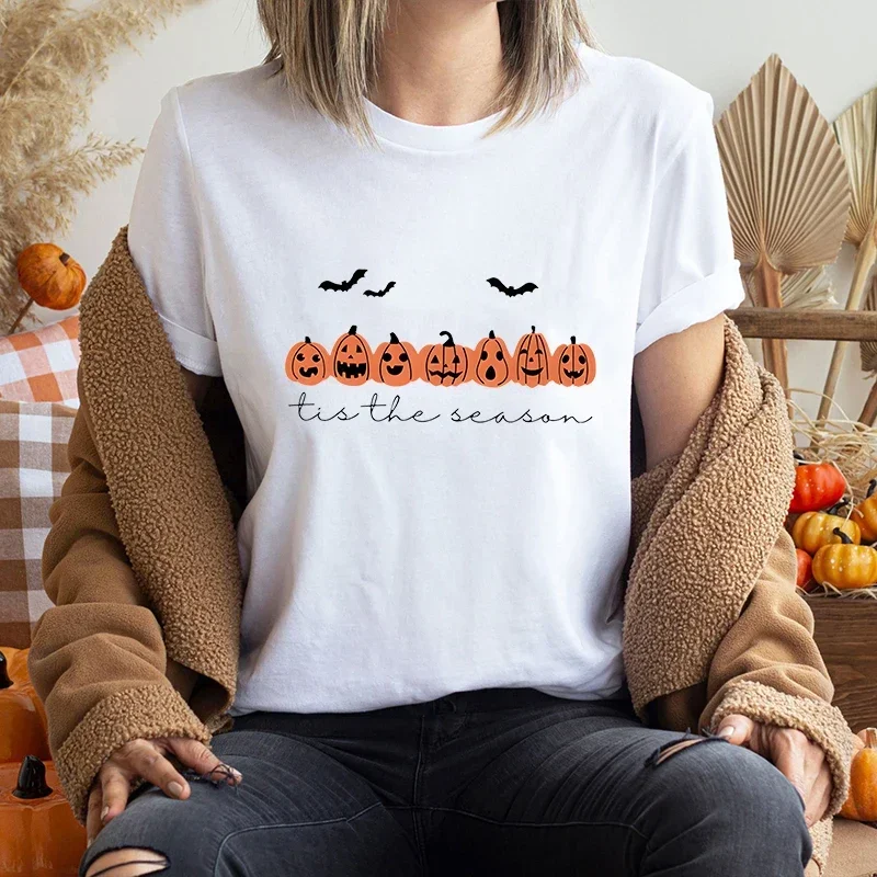 Happy Halloween Pumpkins Women T-shirts Fashion Graphic Tees Tis The Beason Print Casual Halloween Party Tshirts Female Clothing
Happy Halloween Pumpkins Women T-shirts Fashion Graphic Tees Tis The Beason Print Casual Halloween Party Tshirts Female Clothing