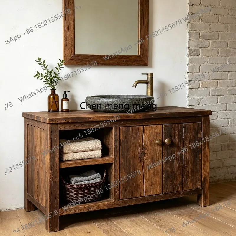 Wabi Sandy Wind Solid Wood Bathroom Cabinet Floor-to-ceiling Homestay Wash Table Medium Ancient Wind Wash Sink
Wabi Sandy Wind Solid Wood Bathroom Cabinet Floor-to-ceiling Homestay Wash Table Medium Ancient Wind Wash Sink