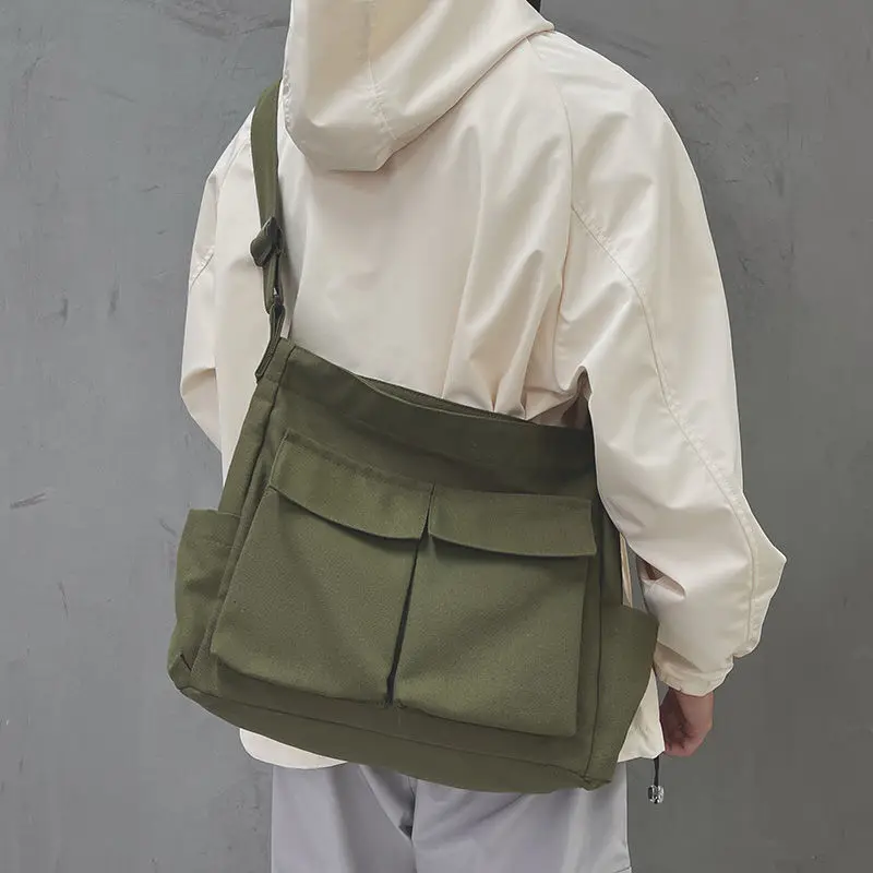 Canvas Messenger Bag, Large Capacity Canvas Crossbody Bag for Women & Men, Unisex Tote Shoulder Bag for School Beige Green
Canvas Messenger Bag, Large Capacity Canvas Crossbody Bag for Women & Men, Unisex Tote Shoulder Bag for School Beige Green