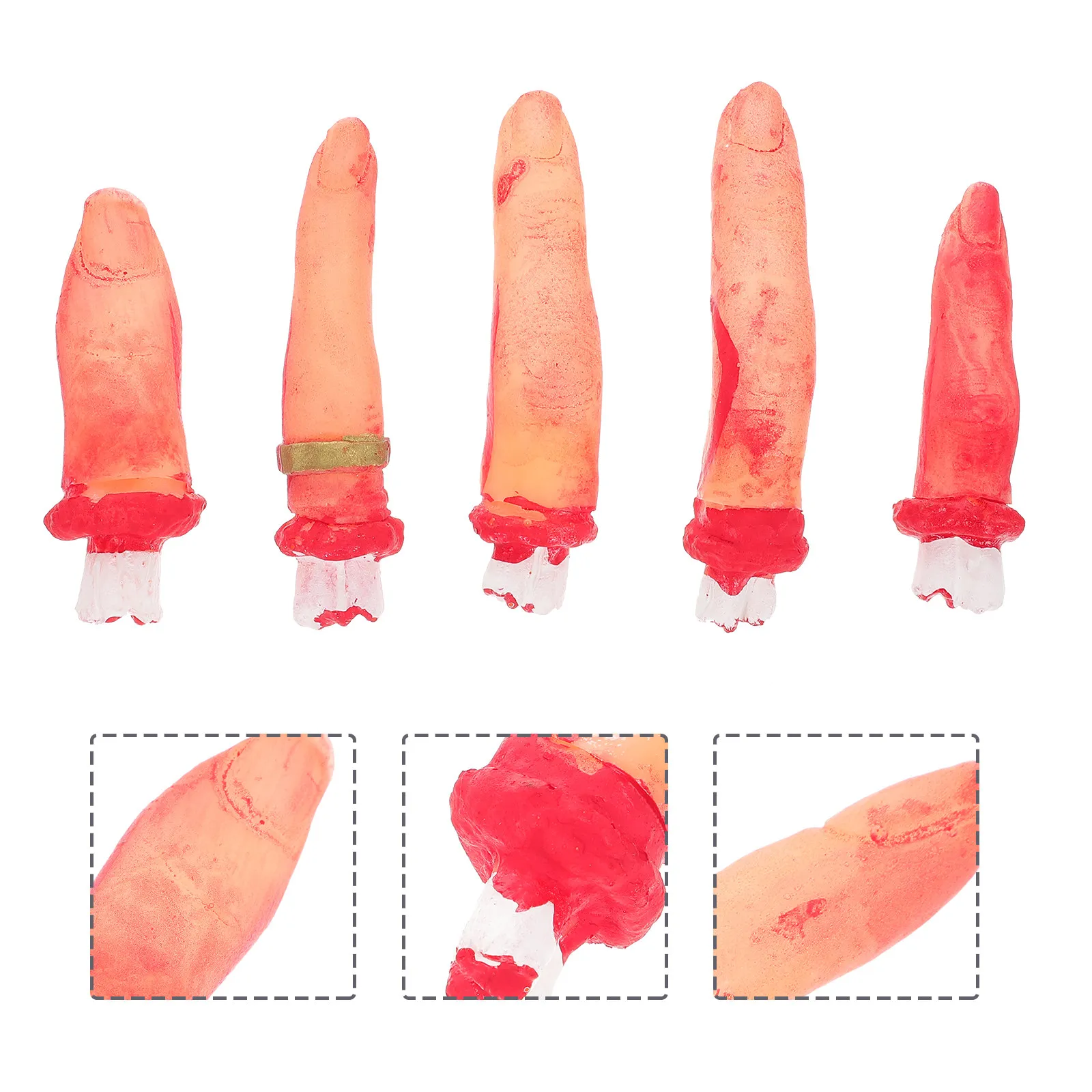 10Pcs Life Size Scary Severed Finger Props Halloween Fake Blood Finger Decoration for Masquerade Carnival Costume Party Haunted
10Pcs Life Size Scary Severed Finger Props Halloween Fake Blood Finger Decoration for Masquerade Carnival Costume Party Haunted