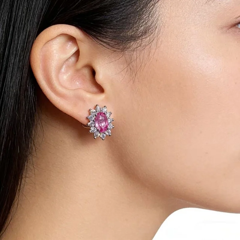 Women's S925 Silver Natural Pink Sapphire Earrings 3x5mm Gemstone Princess Diana Style Fine Jewelry
Women's S925 Silver Natural Pink Sapphire Earrings 3x5mm Gemstone Princess Diana Style Fine Jewelry