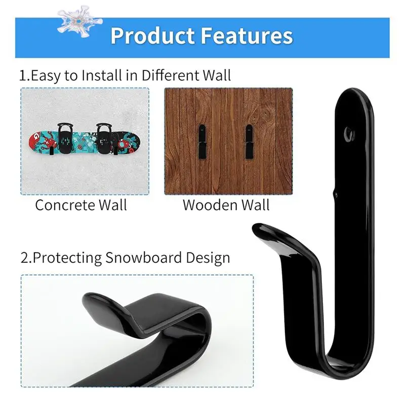 2 Pcs Horizontal Snowboard Wall Racks, Wall Mount Clips Storage Hanger Display Rack Ski Board Storage
2 Pcs Horizontal Snowboard Wall Racks, Wall Mount Clips Storage Hanger Display Rack Ski Board Storage