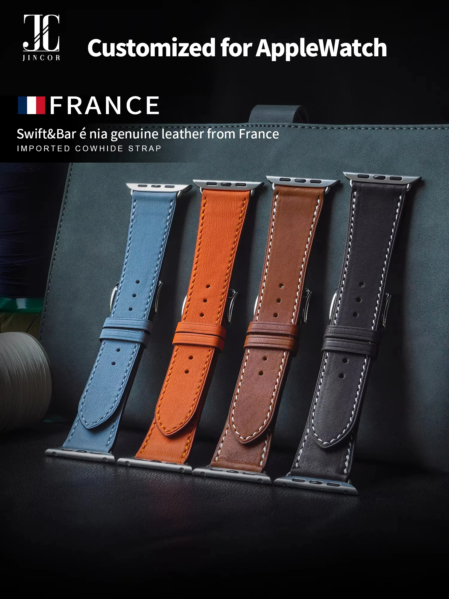 JINCOR Apple Watch Strap Leather Band For Series Ultra 2 10 9 8 7 6 SE Swift Bracelet 49MM 46MM 45mm 40mm Pin Buckle Strap 2024
JINCOR Apple Watch Strap Leather Band For Series Ultra 2 10 9 8 7 6 SE Swift Bracelet 49MM 46MM 45mm 40mm Pin Buckle Strap 2024