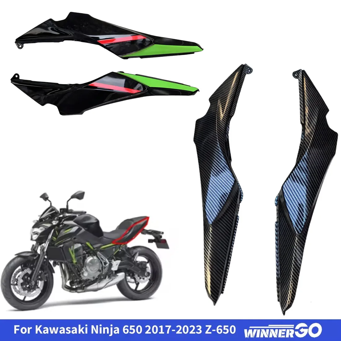Motorcycle Carbon Fiber LOOK Fairing Guard Parts For Kawasaki Ninja 650 2017-2023 Z-650 Rear Passenger Seat Cover Side Panel
Motorcycle Carbon Fiber LOOK Fairing Guard Parts For Kawasaki Ninja 650 2017-2023 Z-650 Rear Passenger Seat Cover Side Panel