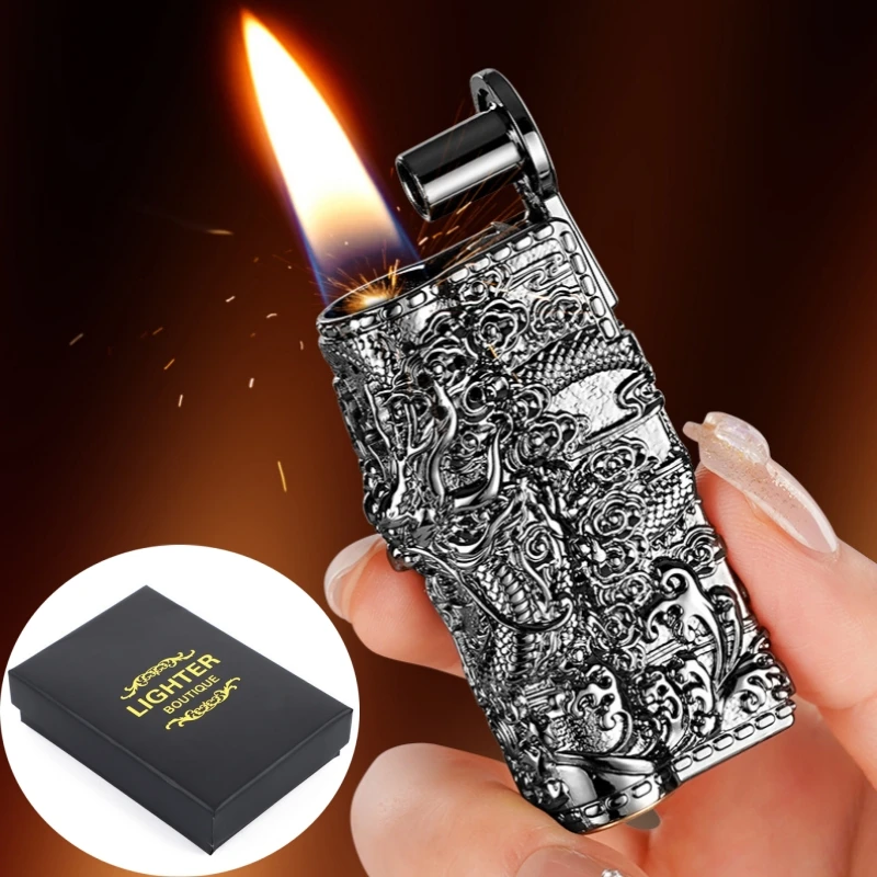 Windproof Armor Kerosene Lighter with 3D Dragon Relief Design, One-Touch Ignition & Luxury Gift Box - Ideal for Men's Gifts
Windproof Armor Kerosene Lighter with 3D Dragon Relief Design, One-Touch Ignition & Luxury Gift Box - Ideal for Men's Gifts