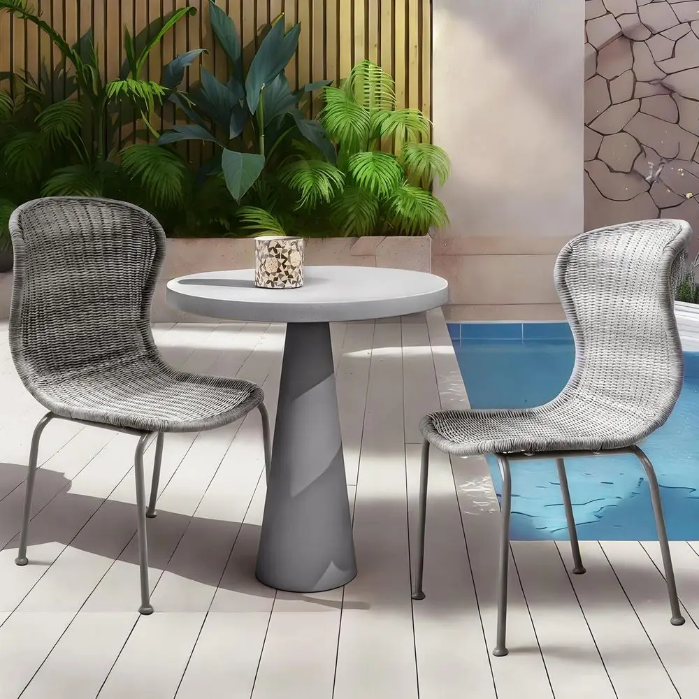 2 Rattan Outdoor Dining Chairs with Iron Frame, Perfect for Patio, Poolside or Garden, Grey
2 Rattan Outdoor Dining Chairs with Iron Frame, Perfect for Patio, Poolside or Garden, Grey