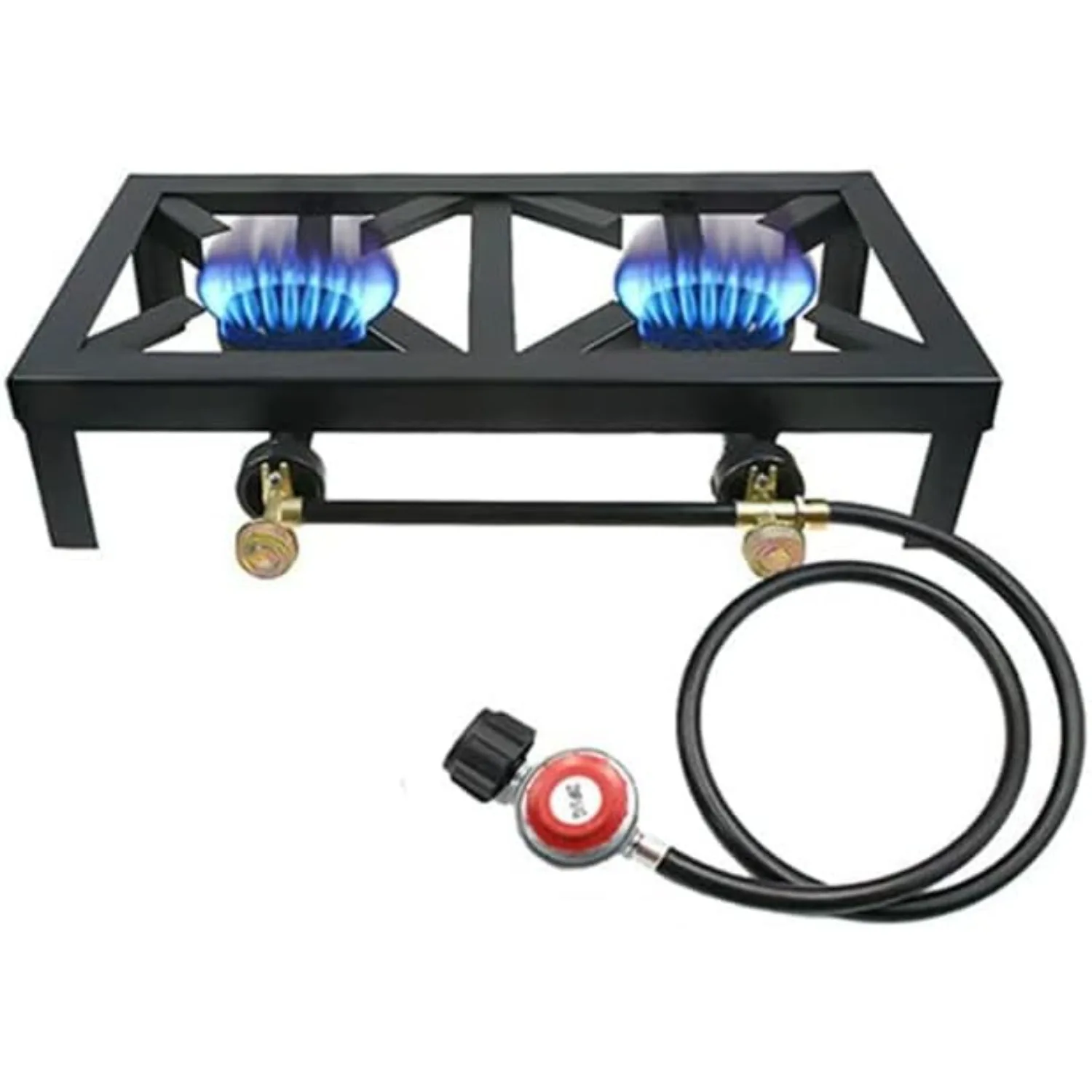 Portable Stove 2-Burner Propane Gas Outdoor Cooker with Regulator Hose and BBQ Burner Head for Camping Tailgating and Hiking
Portable Stove 2-Burner Propane Gas Outdoor Cooker with Regulator Hose and BBQ Burner Head for Camping Tailgating and Hiking