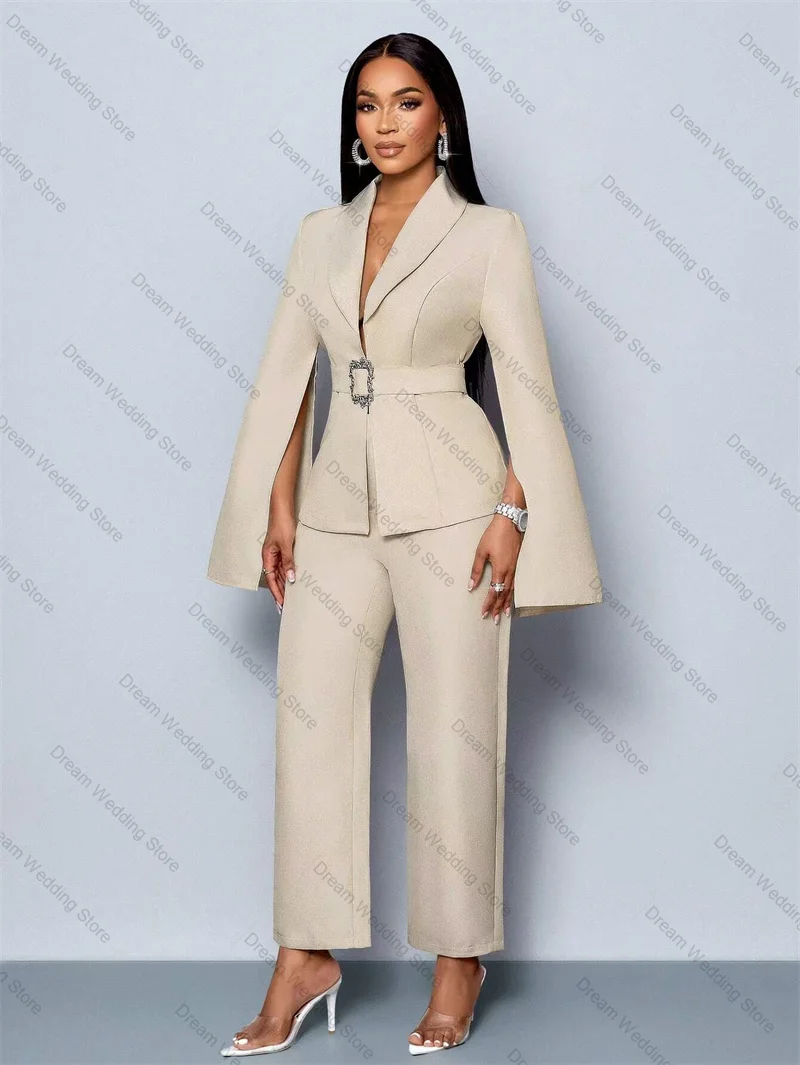 Beige Women Suit Set 2 Pcs Blazer+Pants Autumn Split Sleeves Formal Office Lady Jacket Customized Guest Wedding Tuxedos Coat
Beige Women Suit Set 2 Pcs Blazer+Pants Autumn Split Sleeves Formal Office Lady Jacket Customized Guest Wedding Tuxedos Coat