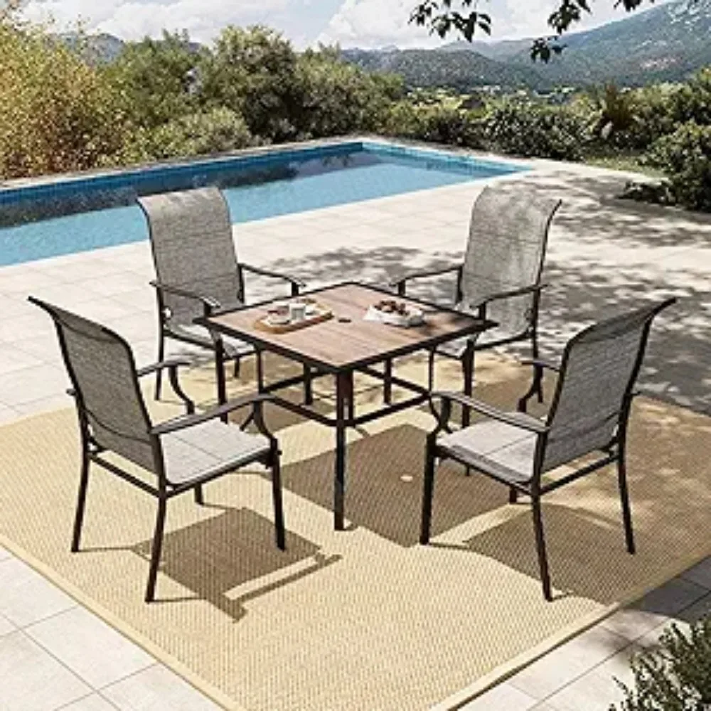 HERA'S HOUSE 5 Pieces Patio Dining Set, Outdoor Dining Set for 4, 4 x Textilene Chair, 1 x 37 Square
HERA'S HOUSE 5 Pieces Patio Dining Set, Outdoor Dining Set for 4, 4 x Textilene Chair, 1 x 37 Square