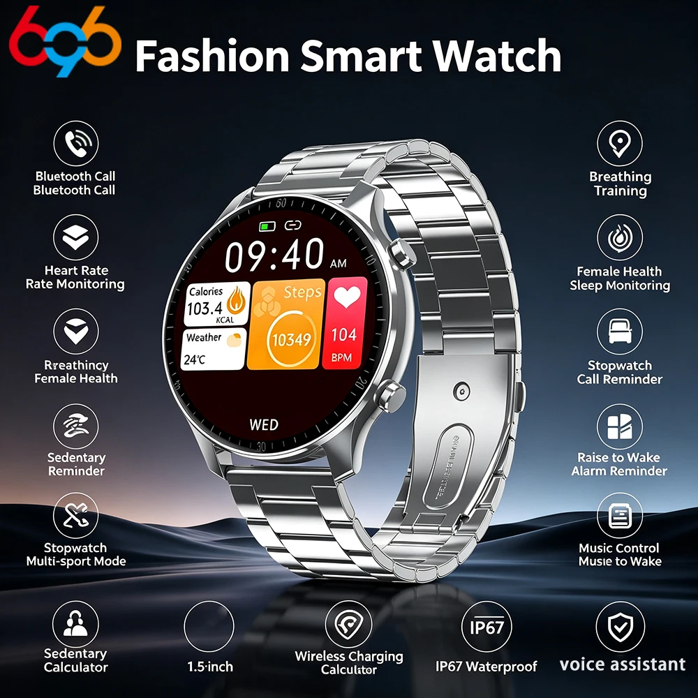1.5 Inch HD Screen Heart Rate BT Call Outdoor Sports Smart Watch Men Waterproof Business Smartwatch Sports Sleep Health Monitor
1.5 Inch HD Screen Heart Rate BT Call Outdoor Sports Smart Watch Men Waterproof Business Smartwatch Sports Sleep Health Monitor