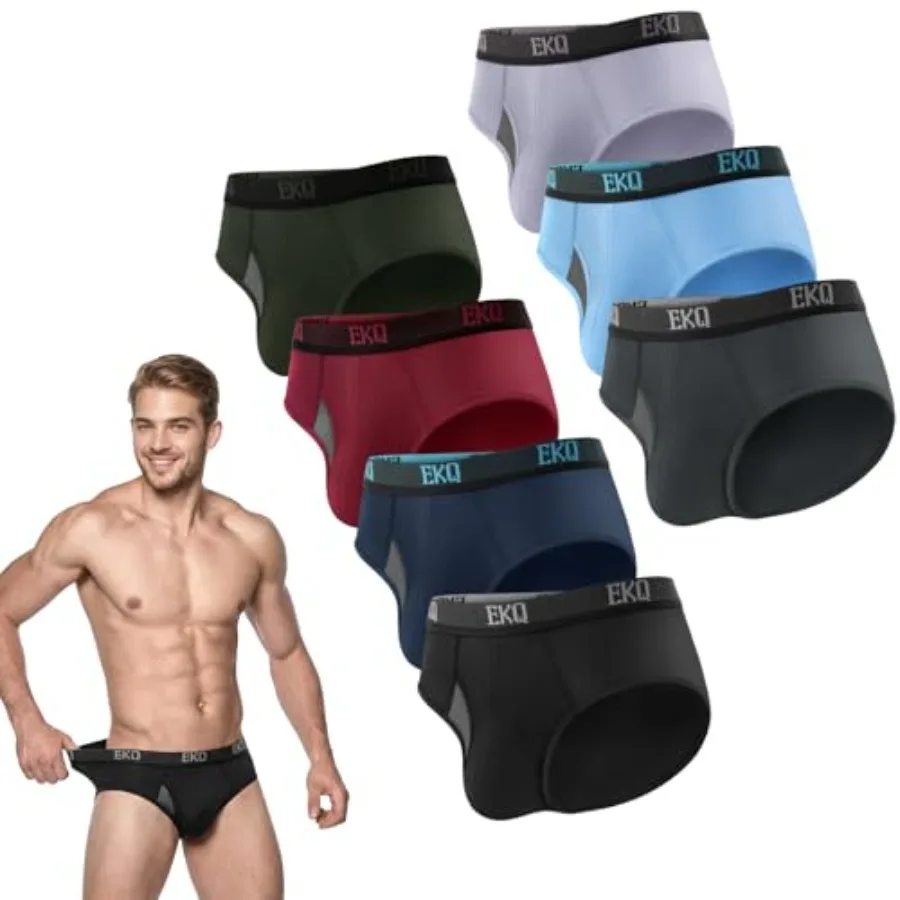7-Pack Tagless Mens Underwear Briefs with Contour Pouch and Mesh Fly, Soft Bamboo Rayon Underwear Men, Breathable, Cooling
7-Pack Tagless Mens Underwear Briefs with Contour Pouch and Mesh Fly, Soft Bamboo Rayon Underwear Men, Breathable, Cooling