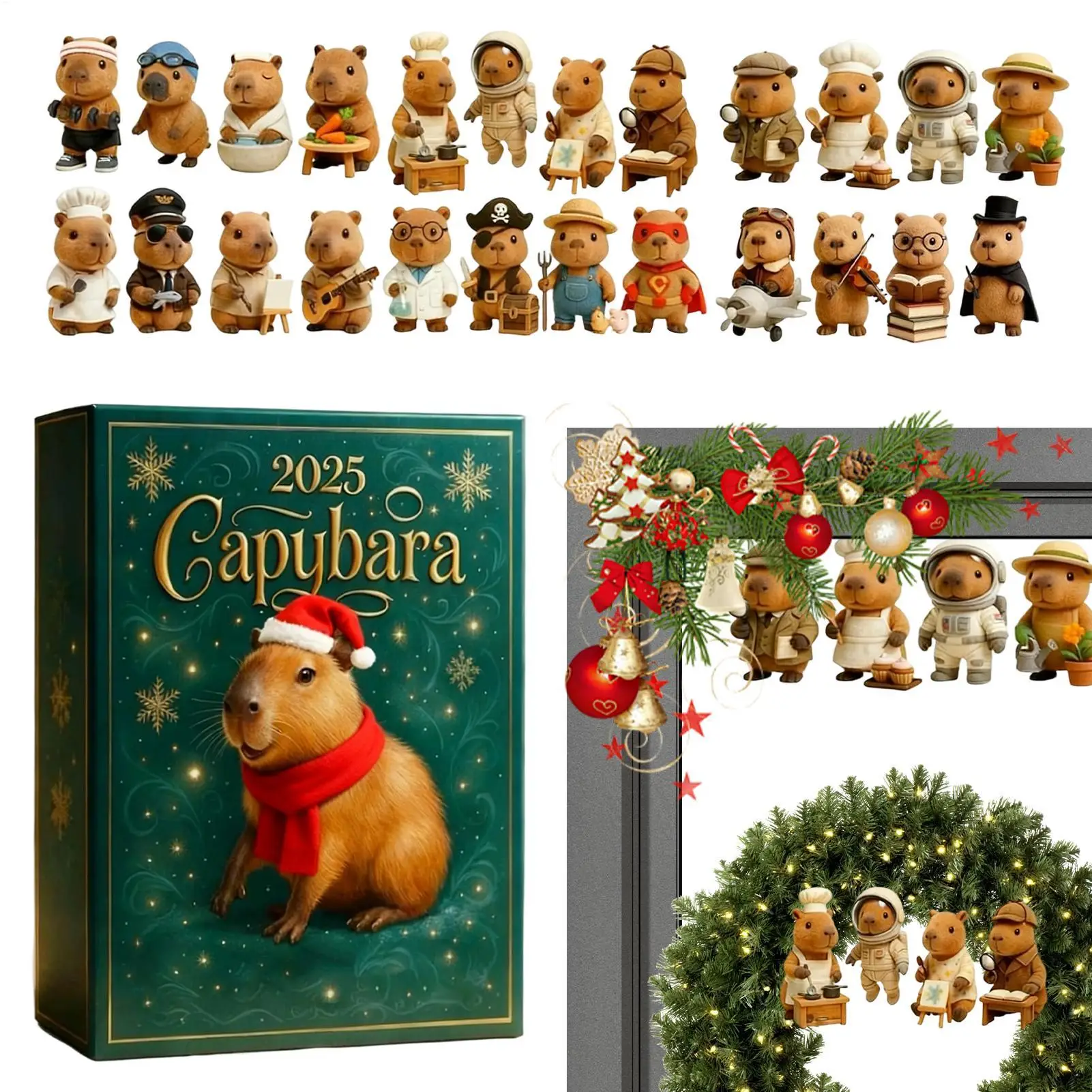 Рождественское поступление, календарь, Рождественский календарь обратного отсчета, 24 шт., тематическая рождественская елка с капибарой, 2D плоская капибара, подвесной кулон
Рождественское поступление, календарь, Рождественский календарь обратного отсчета, 24 шт., тематическая рождественская елка с капибарой, 2D плоская капибара, подвесной кулон