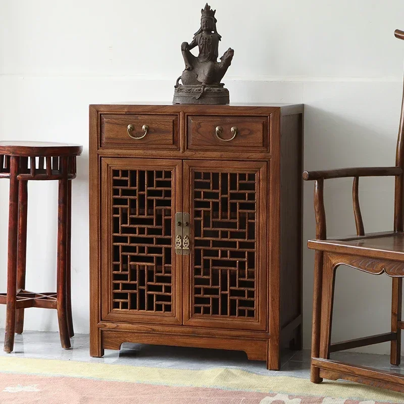 Hollow lattice door shoe cabinet solid wood porch foyer locker
Hollow lattice door shoe cabinet solid wood porch foyer locker