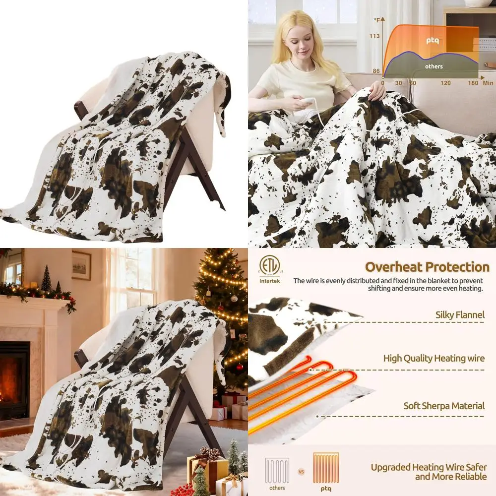 Twin Size Reversible Sherpa & Flannel Electric Blanket, 62x84, 6 Heat Settings, 1-12H Timer, Machine Washable, Ideal Warm Gift,
Twin Size Reversible Sherpa & Flannel Electric Blanket, 62x84, 6 Heat Settings, 1-12H Timer, Machine Washable, Ideal Warm Gift,