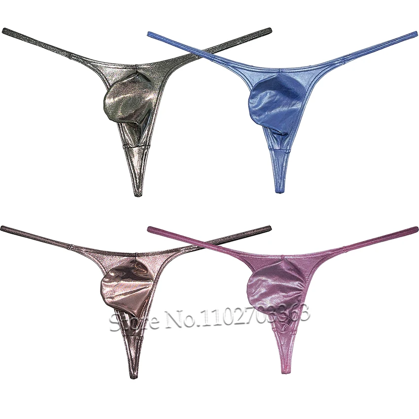 Men's Sexy Micro Thong T-back Underwear with Metallic Shiny Pouch Bikini Tanga Trunks Jockstraps
Men's Sexy Micro Thong T-back Underwear with Metallic Shiny Pouch Bikini Tanga Trunks Jockstraps