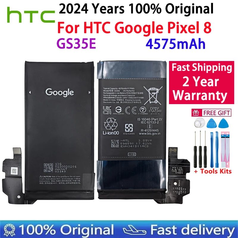 Новинка 2024 года, 100% оригинал GS35E, 4575 мАч для HTC Pixel8, сменный аккумулятор для мобильного телефона Google Pixel 8, аккумуляторы Bateria
Новинка 2024 года, 100% оригинал GS35E, 4575 мАч для HTC Pixel8, сменный аккумулятор для мобильного телефона Google Pixel 8, аккумуляторы Bateria
