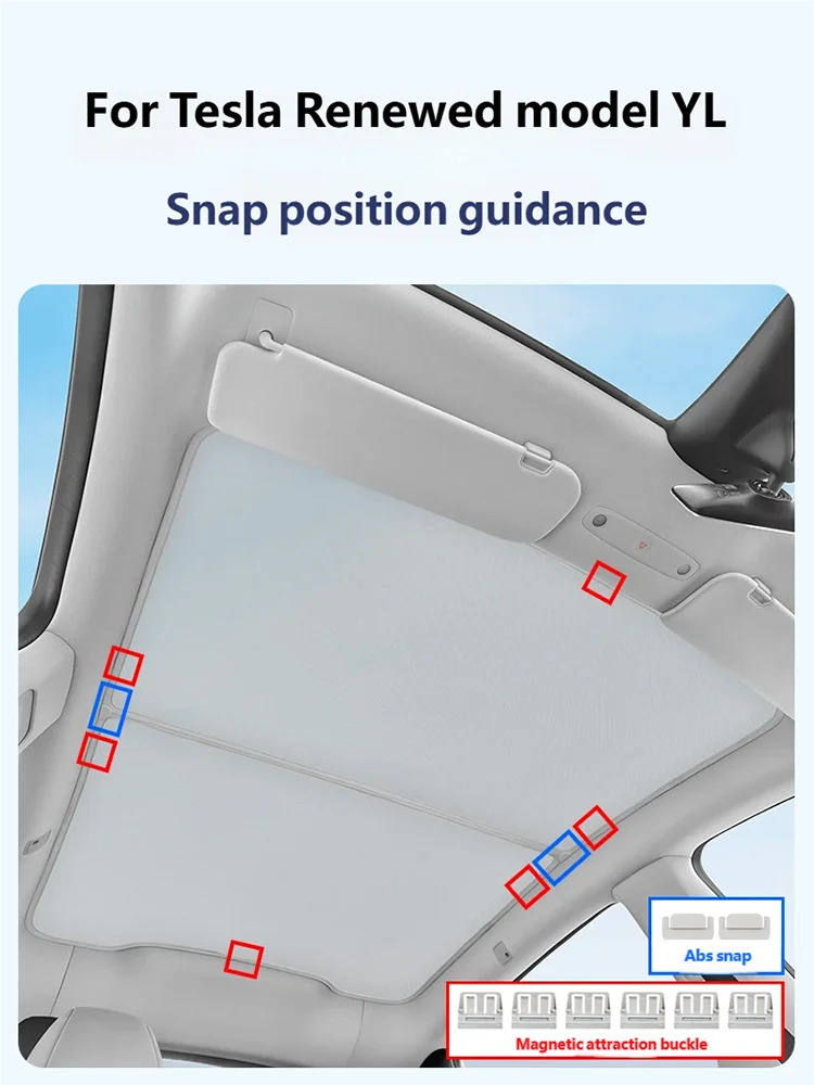 Graphene Sun Shades Black Roof Magnetic Fastener Honeycomb Sunshade Car Rear Front Sunroof Glass For Tesla Model YL 2025 2026
Graphene Sun Shades Black Roof Magnetic Fastener Honeycomb Sunshade Car Rear Front Sunroof Glass For Tesla Model YL 2025 2026