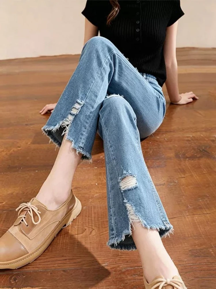 High Waist Skinny Blue Jeans Women's Casual Nine Points Summer New Style Fashionable Slimming Versatile Loose Fit Trousers
High Waist Skinny Blue Jeans Women's Casual Nine Points Summer New Style Fashionable Slimming Versatile Loose Fit Trousers
