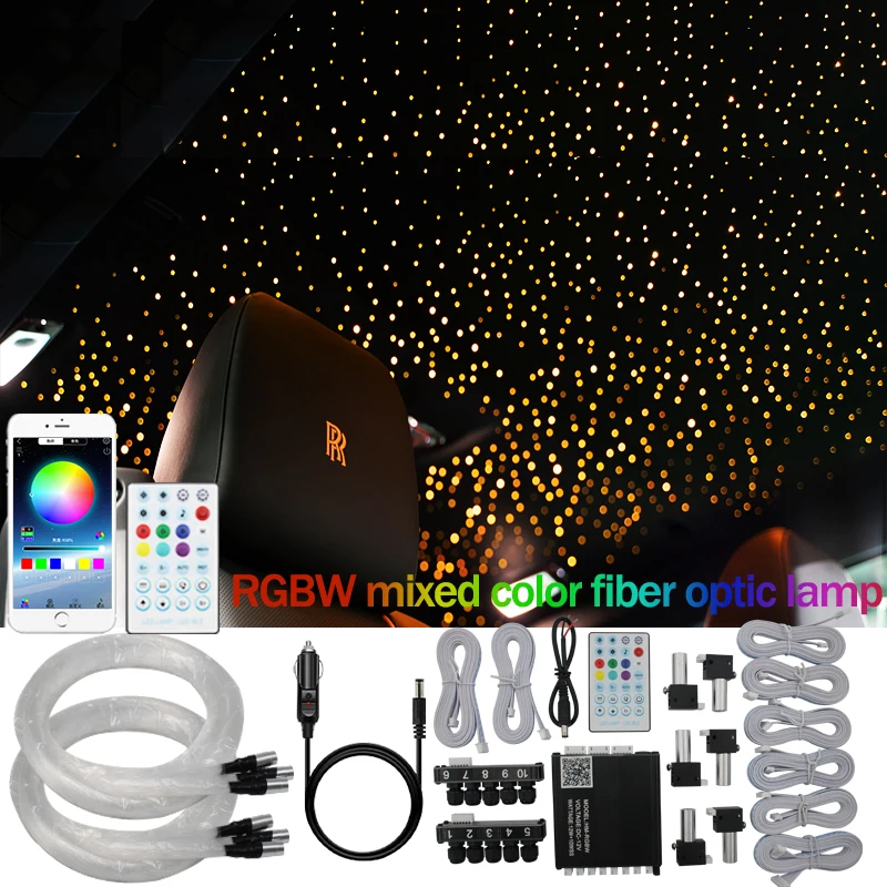 Car modification ceiling with starry sky top fiber optic positive white light meteor RGBW splitter starry sky light
Car modification ceiling with starry sky top fiber optic positive white light meteor RGBW splitter starry sky light