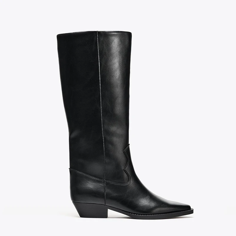 Retro Western Cowboy Boots Pointed Toe Large Calf High Knight Boots mid Heel Ultrafine Fiber Lined Fashion Boots for Women
Retro Western Cowboy Boots Pointed Toe Large Calf High Knight Boots mid Heel Ultrafine Fiber Lined Fashion Boots for Women