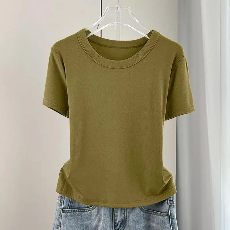 Fashion O-Neck Short Sleeve Solid Color T-Shirts Women's Clothing Summer New Loose Casual Tops All-match Tee Shirts
Fashion O-Neck Short Sleeve Solid Color T-Shirts Women's Clothing Summer New Loose Casual Tops All-match Tee Shirts