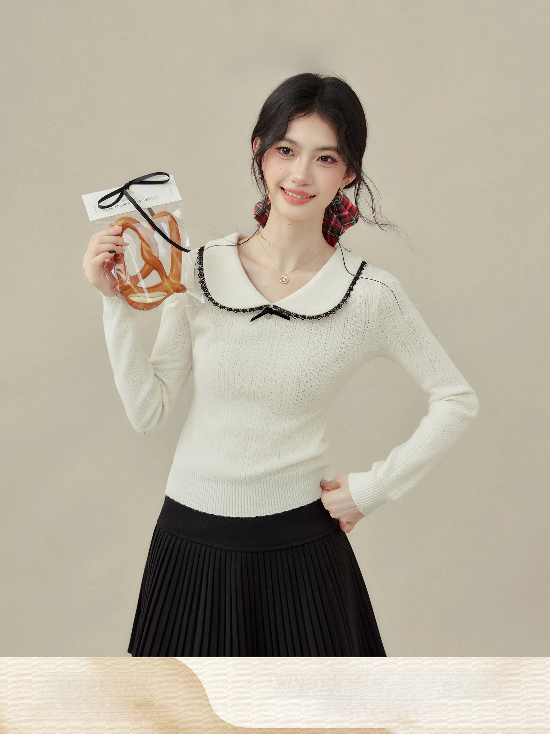 Ouyang Xi Jenny Cr Knitted Long Sve irt Women's Base Layer Doll Collar Turn-down Collar Spring Inner Wear Top
Ouyang Xi Jenny Cr Knitted Long Sve irt Women's Base Layer Doll Collar Turn-down Collar Spring Inner Wear Top