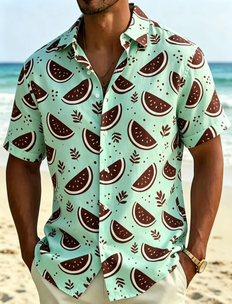 Men's Tropical Fruit Print Casual Shirt, A Breathable Piece That Brings A Fresh And Juicy Vibe To Every Summer Outing
Men's Tropical Fruit Print Casual Shirt, A Breathable Piece That Brings A Fresh And Juicy Vibe To Every Summer Outing