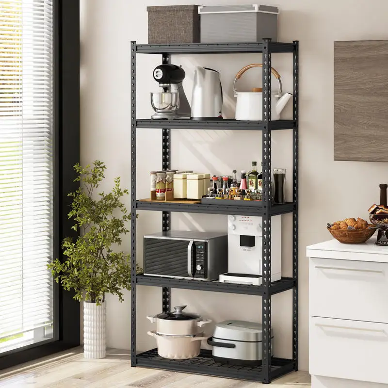 5-Tier Metal Shelving Unit with Anti-slip Foot Pad Height Adjustable Shelves for Garage-M
5-Tier Metal Shelving Unit with Anti-slip Foot Pad Height Adjustable Shelves for Garage-M