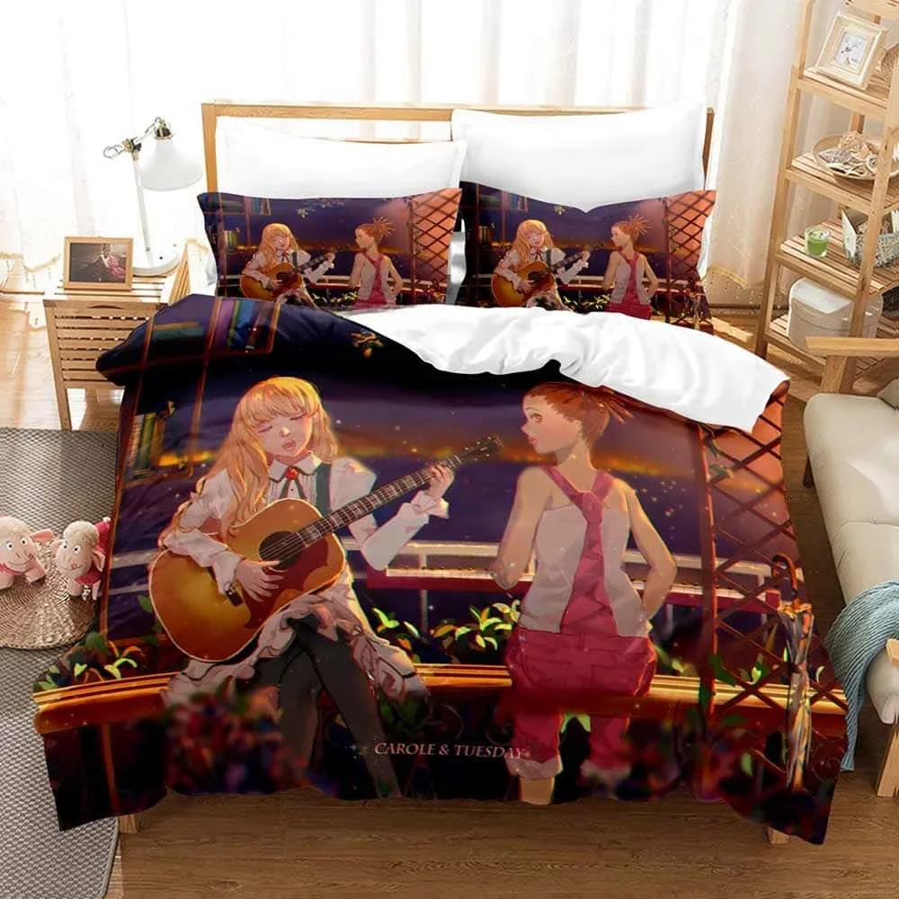 Модный комплект постельного белья с 3D принтом аниме Carole & Tuesday Single Twin Full Queen King Size, комплект постельного белья для взрослых и детей, комплекты пододеяльников для спальни
Модный комплект постельного белья с 3D принтом аниме Carole & Tuesday Single Twin Full Queen King Size, комплект постельного белья для взрослых и детей, комплекты пододеяльников для спальни