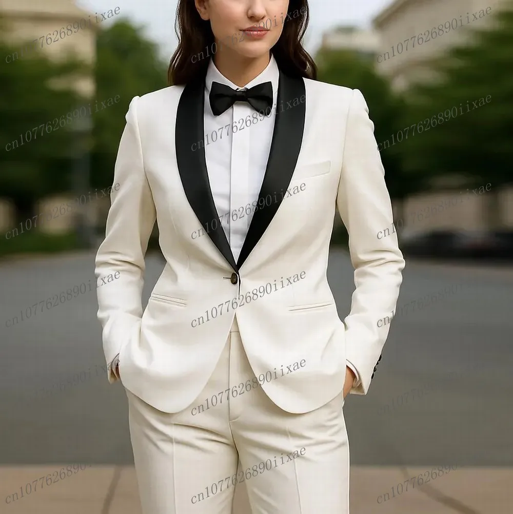 New Black Collar White Women Suits Lady Business Office Tuxedos Mother Wedding Party Formal Ladies 2 Piece Set Jacket Pants
New Black Collar White Women Suits Lady Business Office Tuxedos Mother Wedding Party Formal Ladies 2 Piece Set Jacket Pants