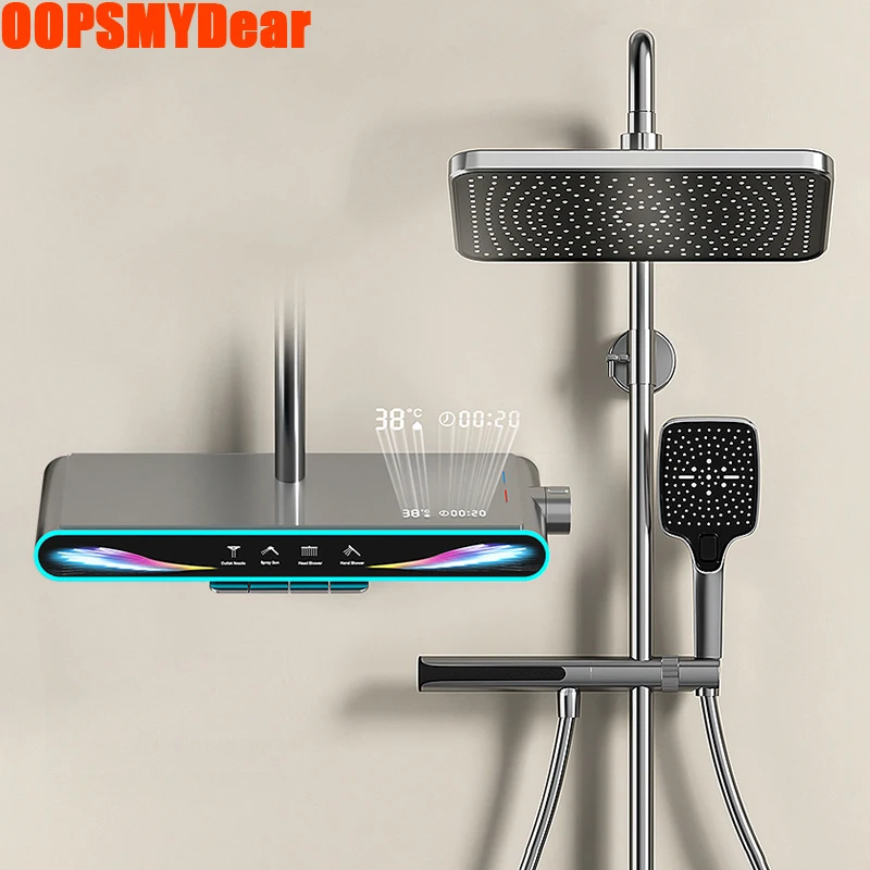 Bathroom Atmosphere Rain Shower Faucet Bathtub LED Digital Hot Cold Thermostatic Mixer Shower System Wall Mount SPA Rain Tap Set
Bathroom Atmosphere Rain Shower Faucet Bathtub LED Digital Hot Cold Thermostatic Mixer Shower System Wall Mount SPA Rain Tap Set