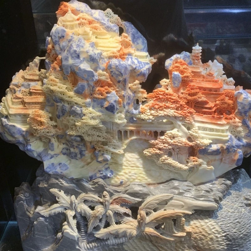 Stone carving landscape ornament door sealing three-color red flower blue flower jelly
Stone carving landscape ornament door sealing three-color red flower blue flower jelly