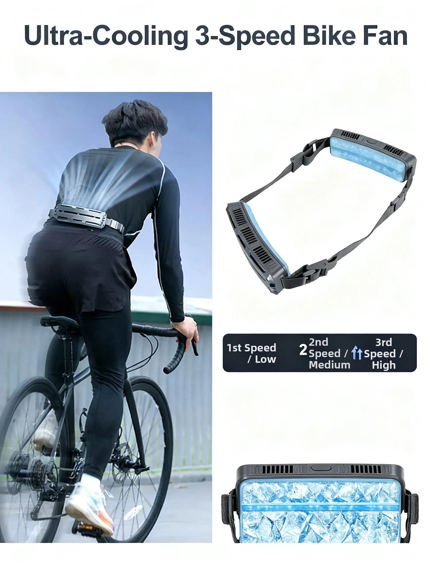Wearable Waist Fan Multifunctional 3 Speeds Adjustable Ice Compress Efficient Wide Angles Belt Fan for Outdoor Sports
Wearable Waist Fan Multifunctional 3 Speeds Adjustable Ice Compress Efficient Wide Angles Belt Fan for Outdoor Sports