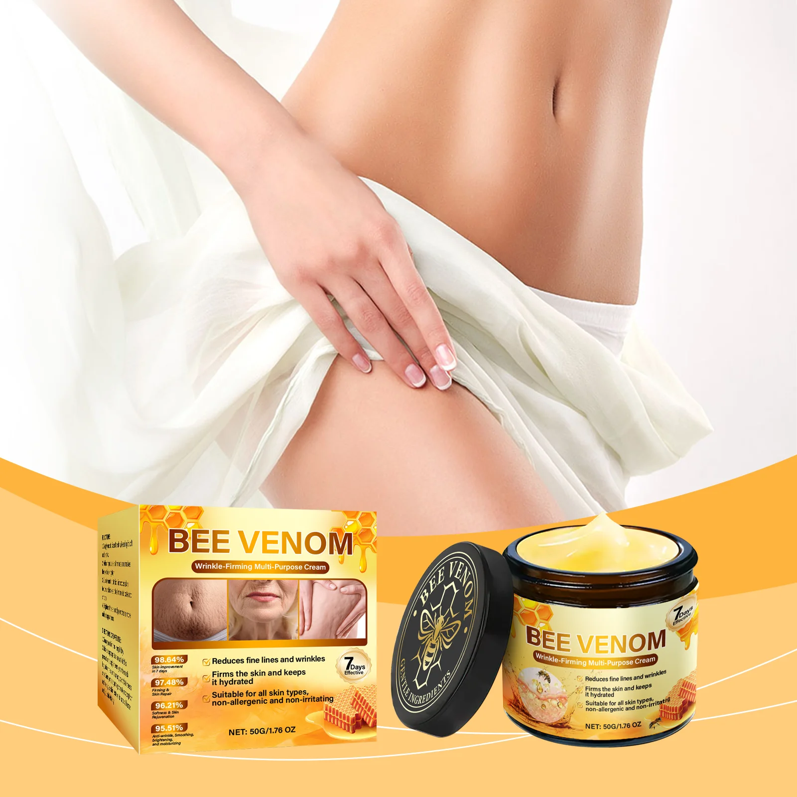Bee Venom Care Cream, Mild Safe Ingredients, Nourishing & Hydrating, Lock Moisture, Soft Skin, Daily Body Care
Bee Venom Care Cream, Mild Safe Ingredients, Nourishing & Hydrating, Lock Moisture, Soft Skin, Daily Body Care