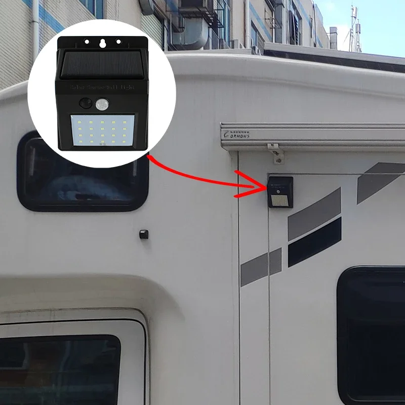Caravan Travel Trailer Hardware Parts Induction Mode 20 Led Sensor Waterproof Wall Solar Lights with Power Security
Caravan Travel Trailer Hardware Parts Induction Mode 20 Led Sensor Waterproof Wall Solar Lights with Power Security
