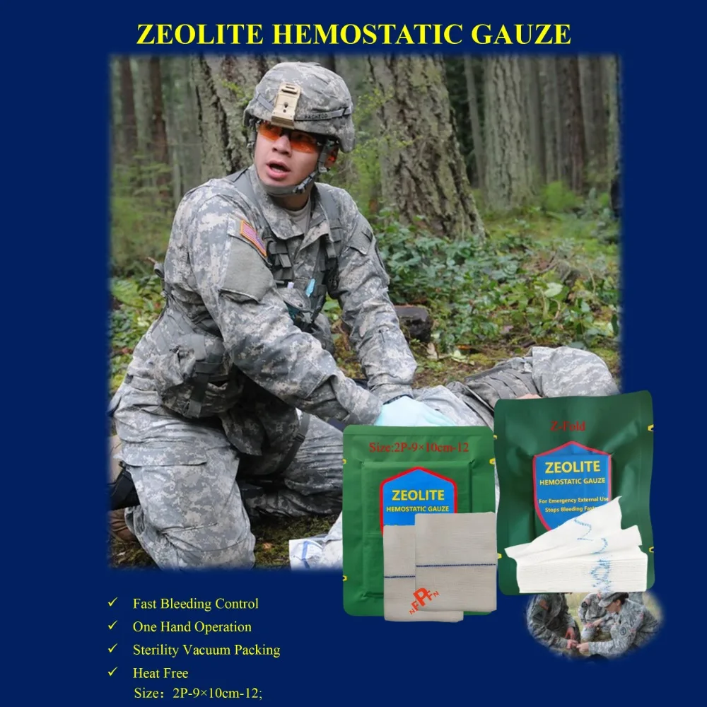 Стерильная марля Zeolite для выживания, аварийная травма, Гемостатическая марля, повязка для борьбы, повязка для ран, аптечка первой помощи
Стерильная марля Zeolite для выживания, аварийная травма, Гемостатическая марля, повязка для борьбы, повязка для ран, аптечка первой помощи