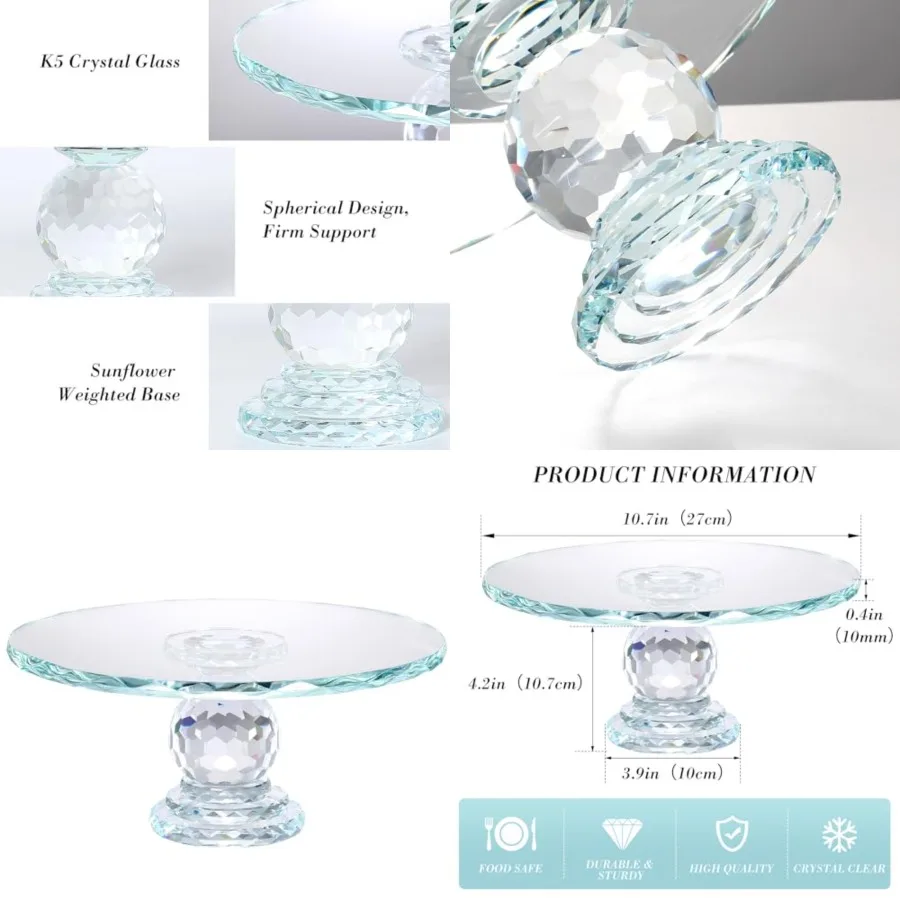 Cake Stand, 11'' Cake Display Stand, Fruit Plate, Clear Cake Stand, Display Desserts Holder for Wedding Cakes Serving Platters
Cake Stand, 11'' Cake Display Stand, Fruit Plate, Clear Cake Stand, Display Desserts Holder for Wedding Cakes Serving Platters