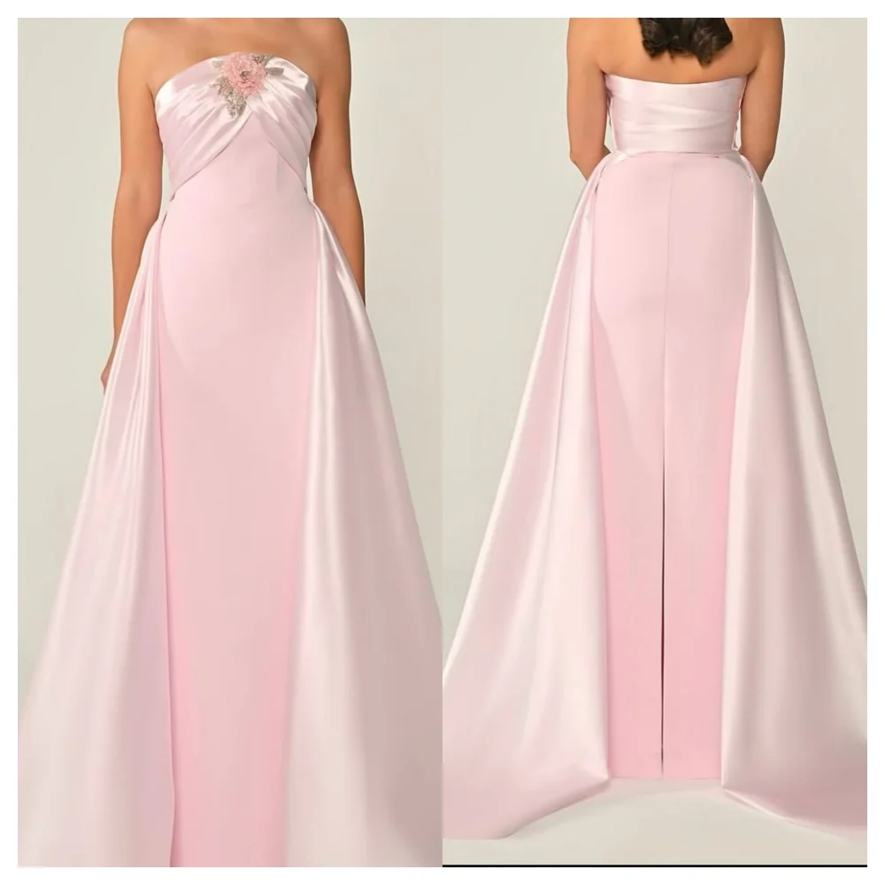 customizedCustomized Exquisite Pink Satin Evening Dress High Quality Strapless Sleeveless Party Dress Fashion Floor Length Cele
customizedCustomized Exquisite Pink Satin Evening Dress High Quality Strapless Sleeveless Party Dress Fashion Floor Length Cele