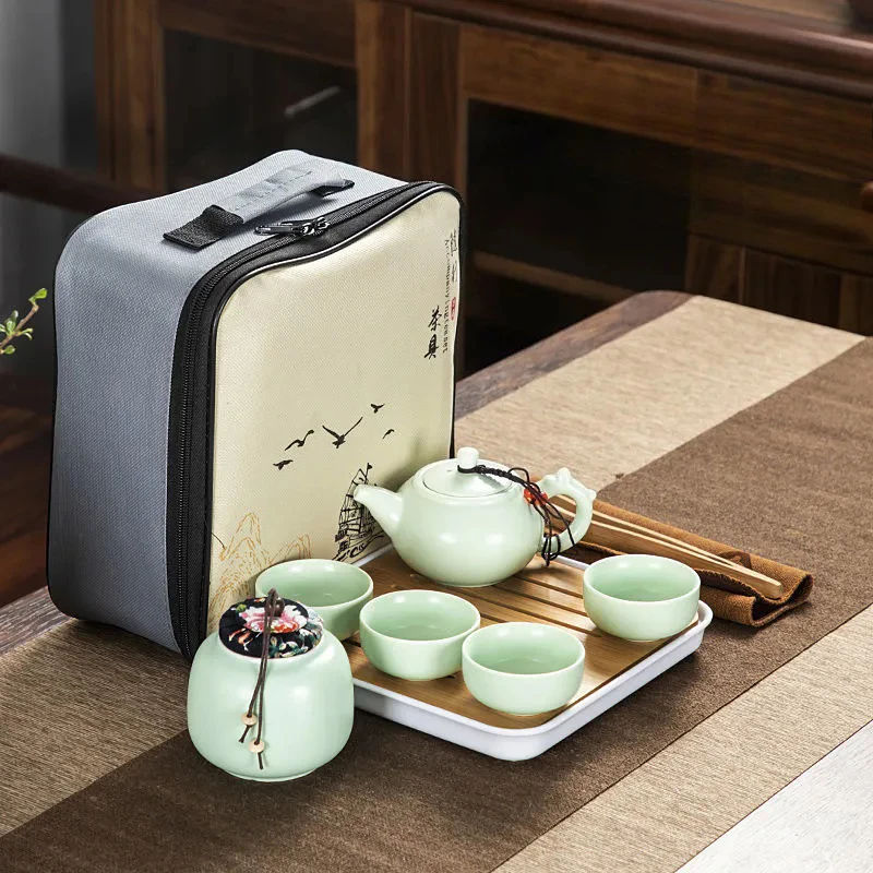 Portable Chinese Travel Kung Fu Tea Set Ceramic Teapot Porcelain Teaset Gaiwan Cups of Tea Ceremony Pot with Travel Bag
Portable Chinese Travel Kung Fu Tea Set Ceramic Teapot Porcelain Teaset Gaiwan Cups of Tea Ceremony Pot with Travel Bag