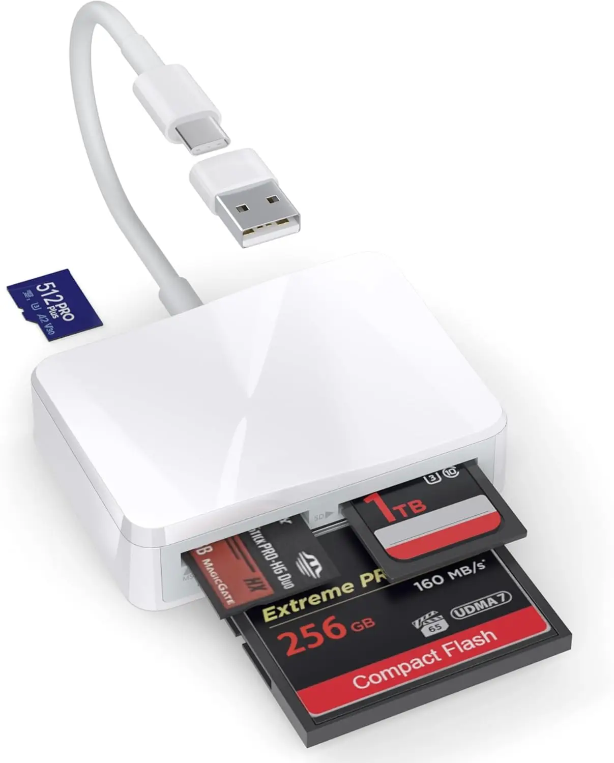 4 in 1 USB C Card Reader for iPhone, iPad, MacBook, Android
4 in 1 USB C Card Reader for iPhone, iPad, MacBook, Android