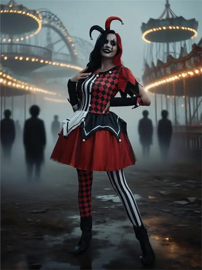 Halloween New Terror Clown Cosplay Costume Ghostly Horror Festival Party Stage Performance Clothes Women's Ethnic Stage Costume
Halloween New Terror Clown Cosplay Costume Ghostly Horror Festival Party Stage Performance Clothes Women's Ethnic Stage Costume