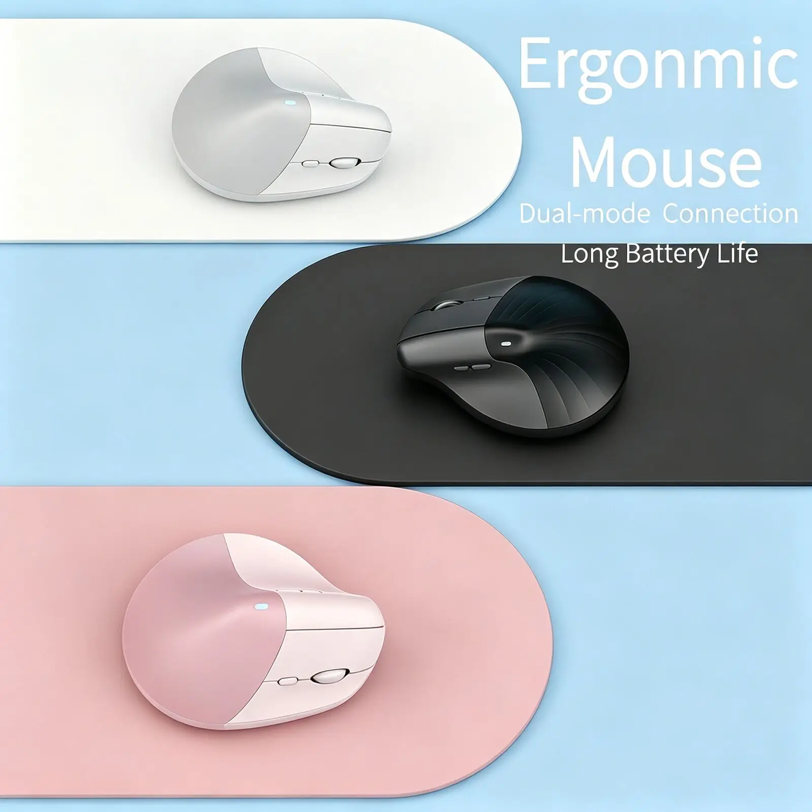 Dual Mode Vertical Ergonomic USBC Rechargeable Wireless Bluetooth Silent Optical Mouse DPI 800-1600 For Office Long Battery Life
Dual Mode Vertical Ergonomic USBC Rechargeable Wireless Bluetooth Silent Optical Mouse DPI 800-1600 For Office Long Battery Life