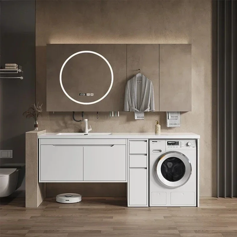 Corian integrated basin fashion light luxury washing machine cabinet washbasin combination
Corian integrated basin fashion light luxury washing machine cabinet washbasin combination