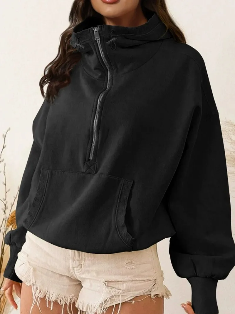 2026 New Hoodie Women's European and American Fashion Trendy Sports Zip-Up Drawstring Long Sleeve Top Jacket
2026 New Hoodie Women's European and American Fashion Trendy Sports Zip-Up Drawstring Long Sleeve Top Jacket